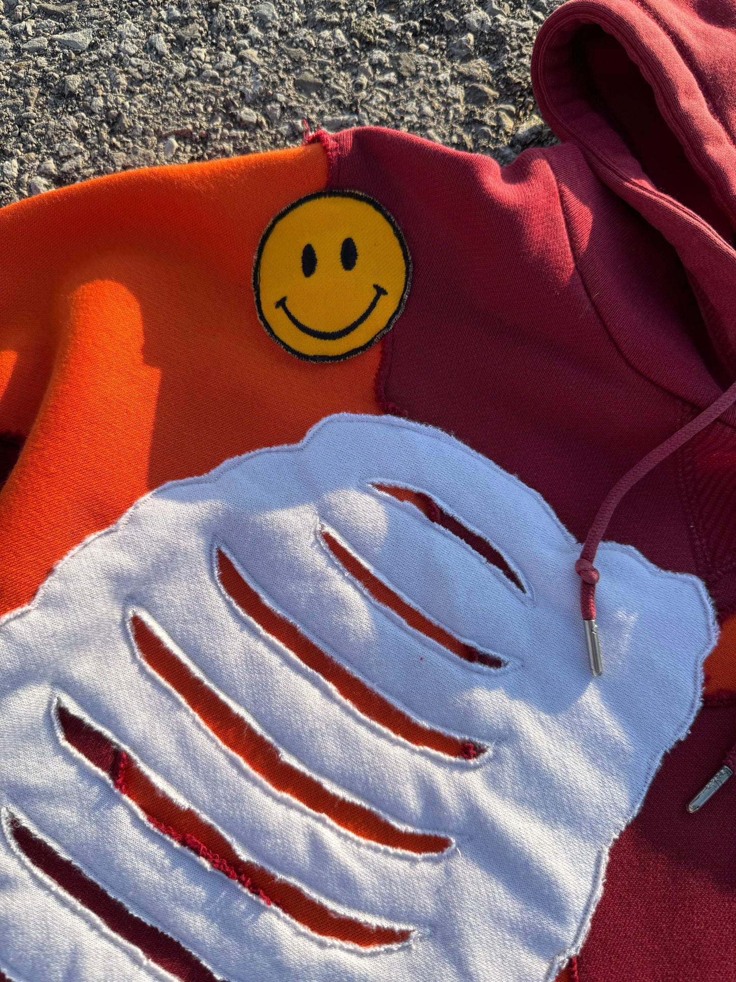 Red Smiley Bones Hoodie Size Medium (M)