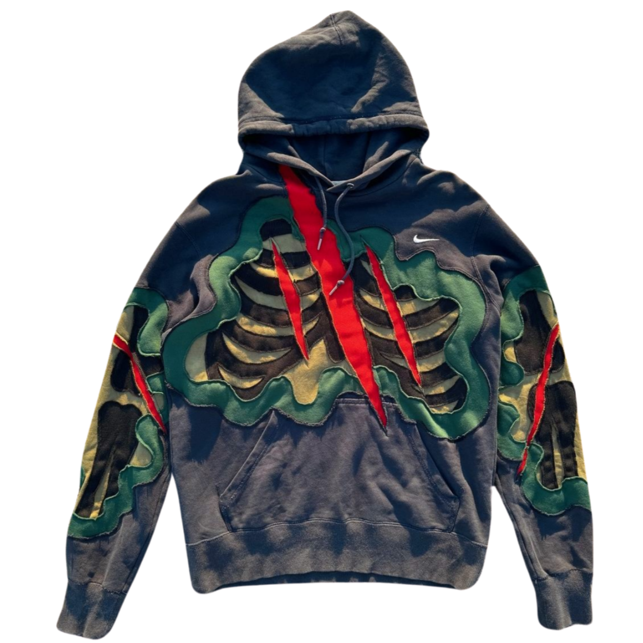 Navy/Green Claw Bones Hoodie Size Medium (M)