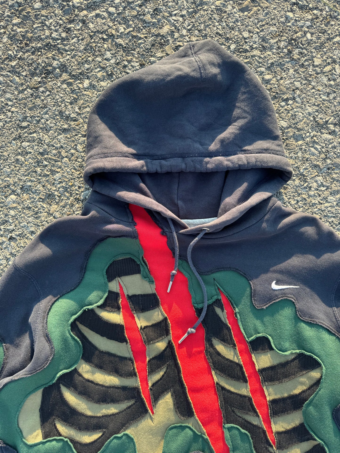 Navy/Green Claw Bones Hoodie Size Medium (M)