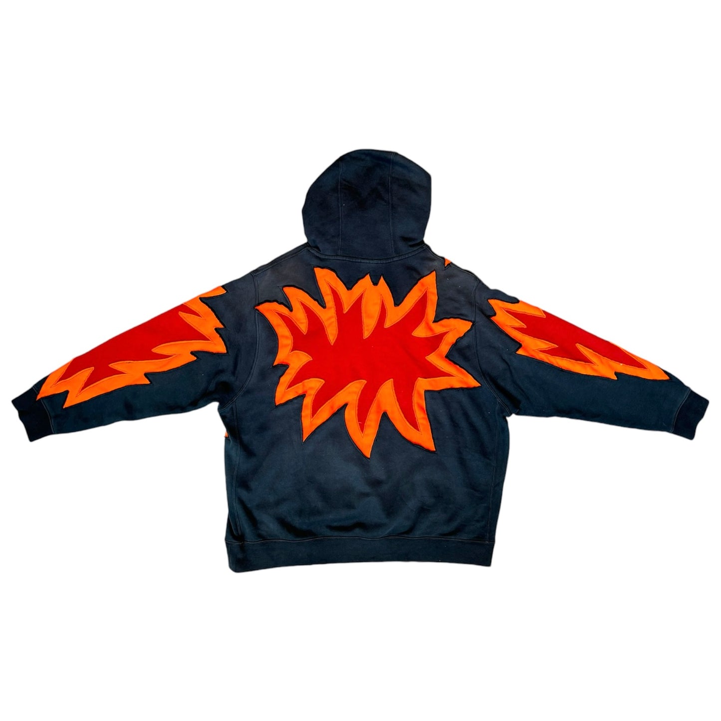 Raging Flames Ribcage Hoodie Size Double Extra Large (XXL)