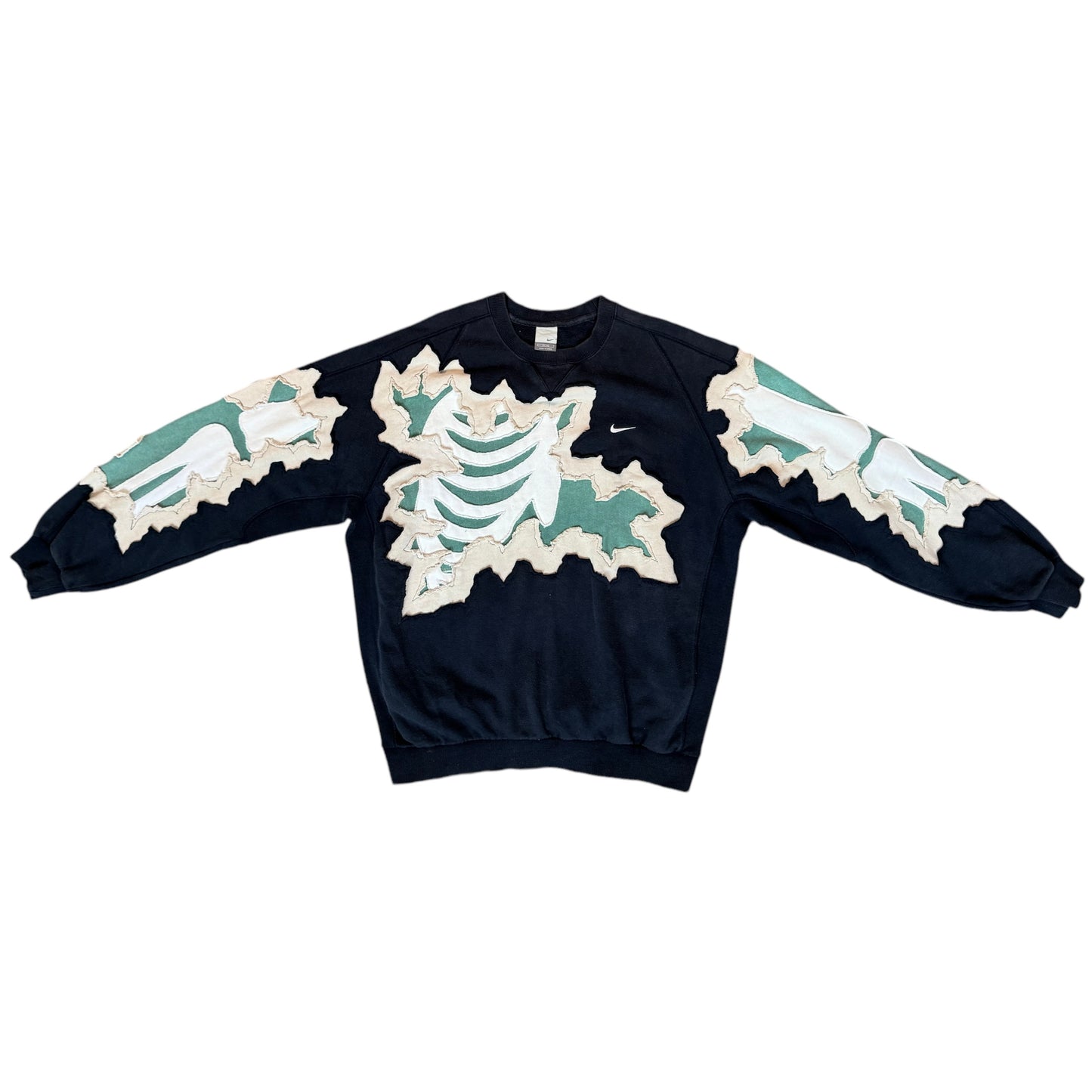 Navy/Green Pastel Bones Crewneck Size Extra Large (XL)