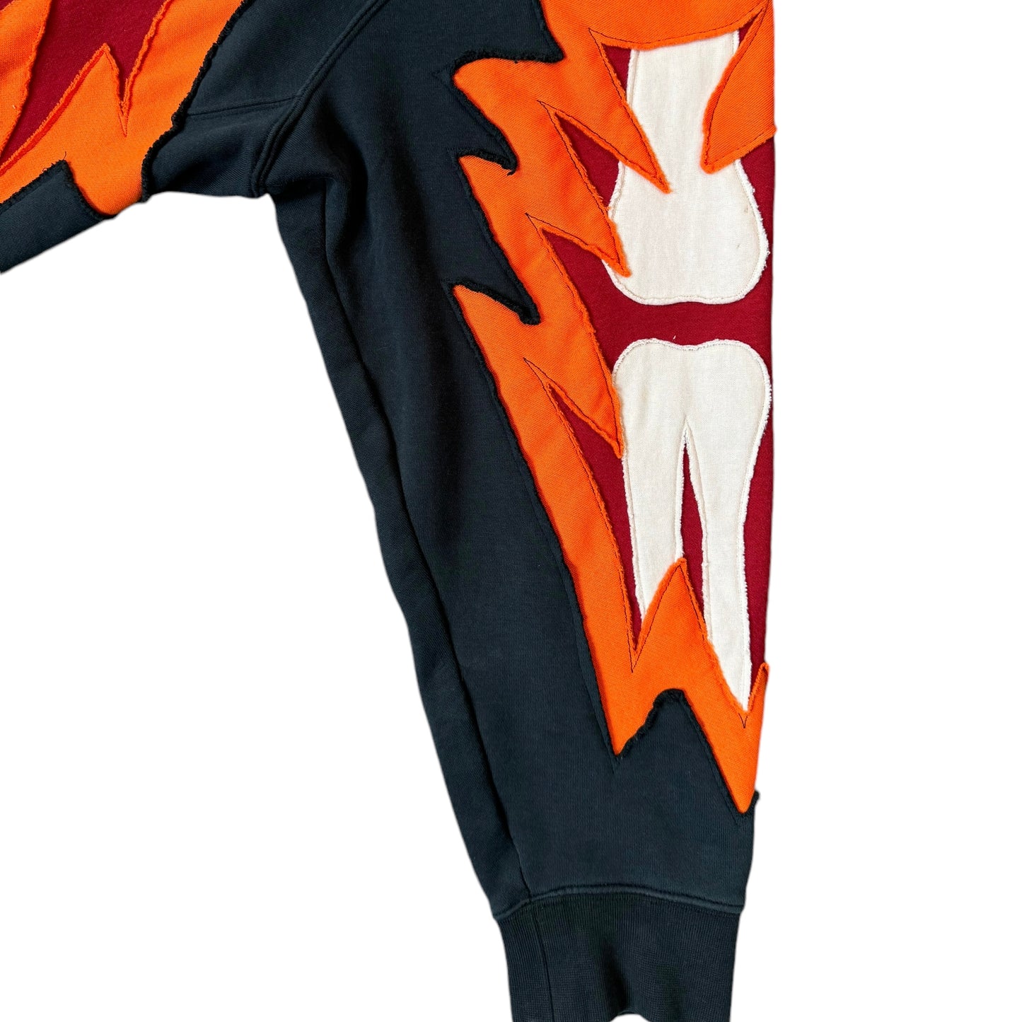 Raging Flames Ribcage Hoodie Size Double Extra Large (XXL)