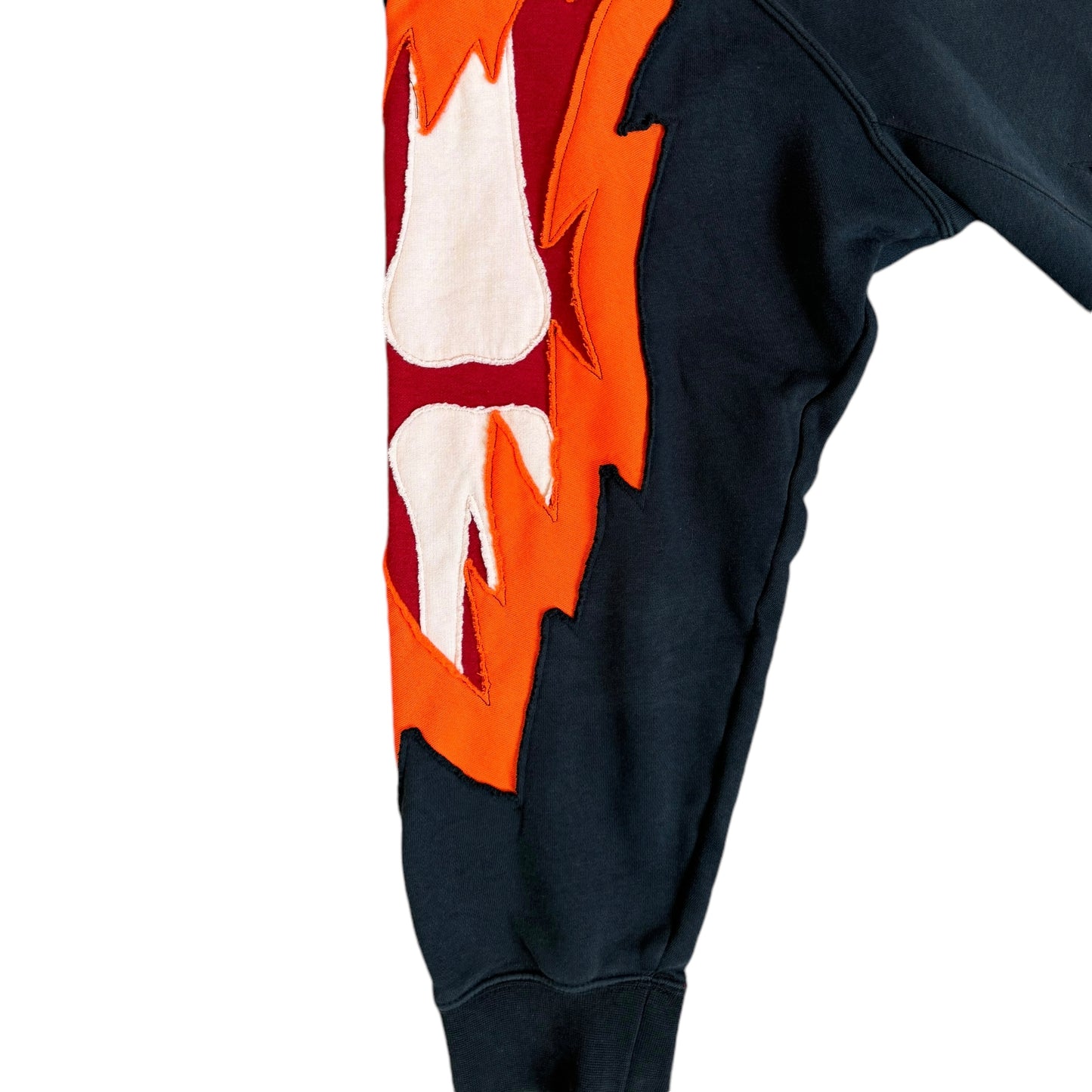 Raging Flames Ribcage Hoodie Size Double Extra Large (XXL)