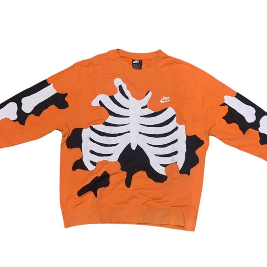 Orange/Black Bones Crewneck Size Double Extra Large (XXL)