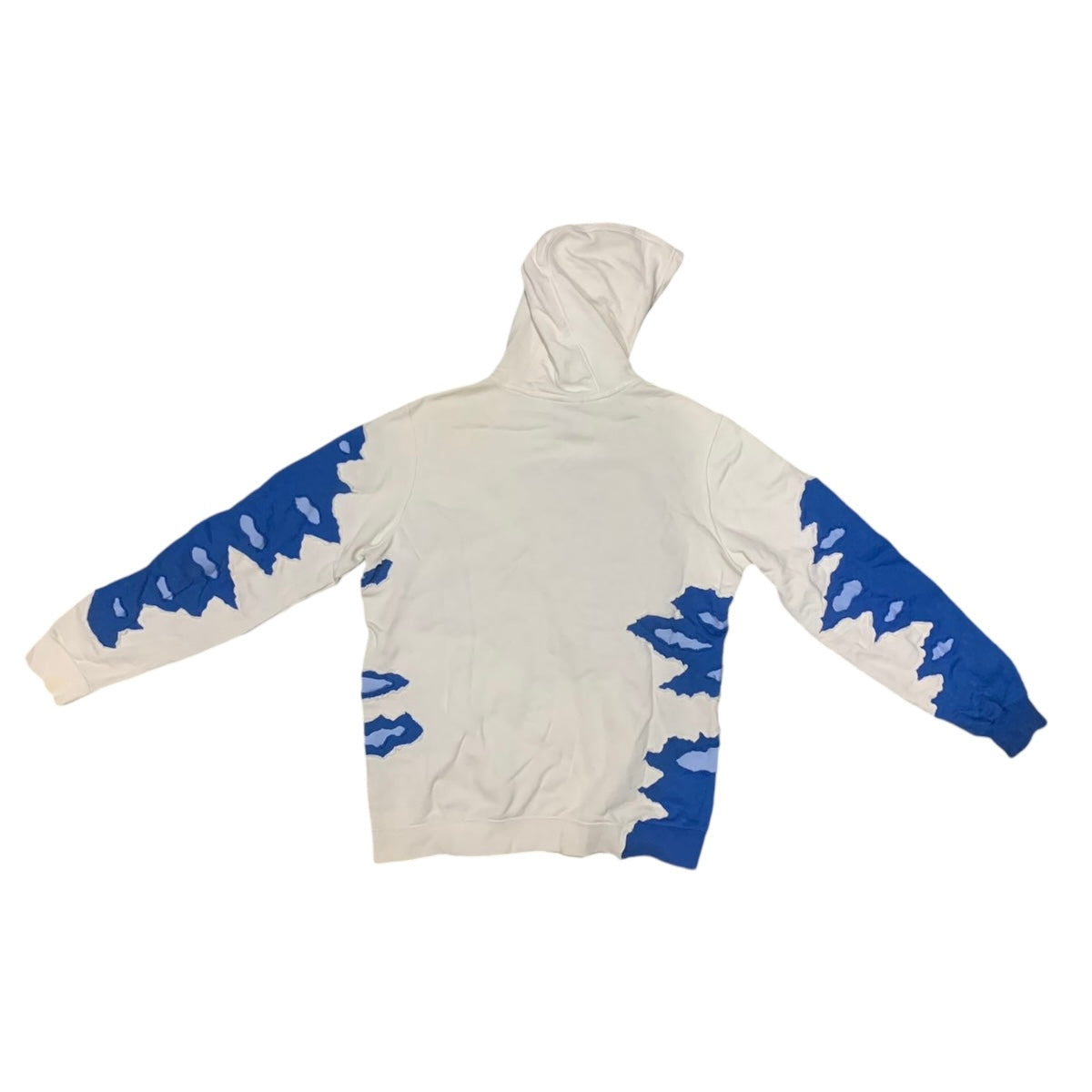 White/Blue Bones Hoodie Size Large (L)