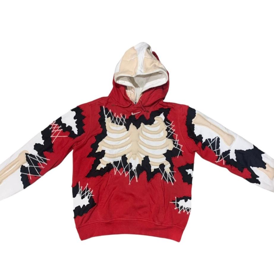 Red/White Stitch Bones Hoodie Size Large (L)