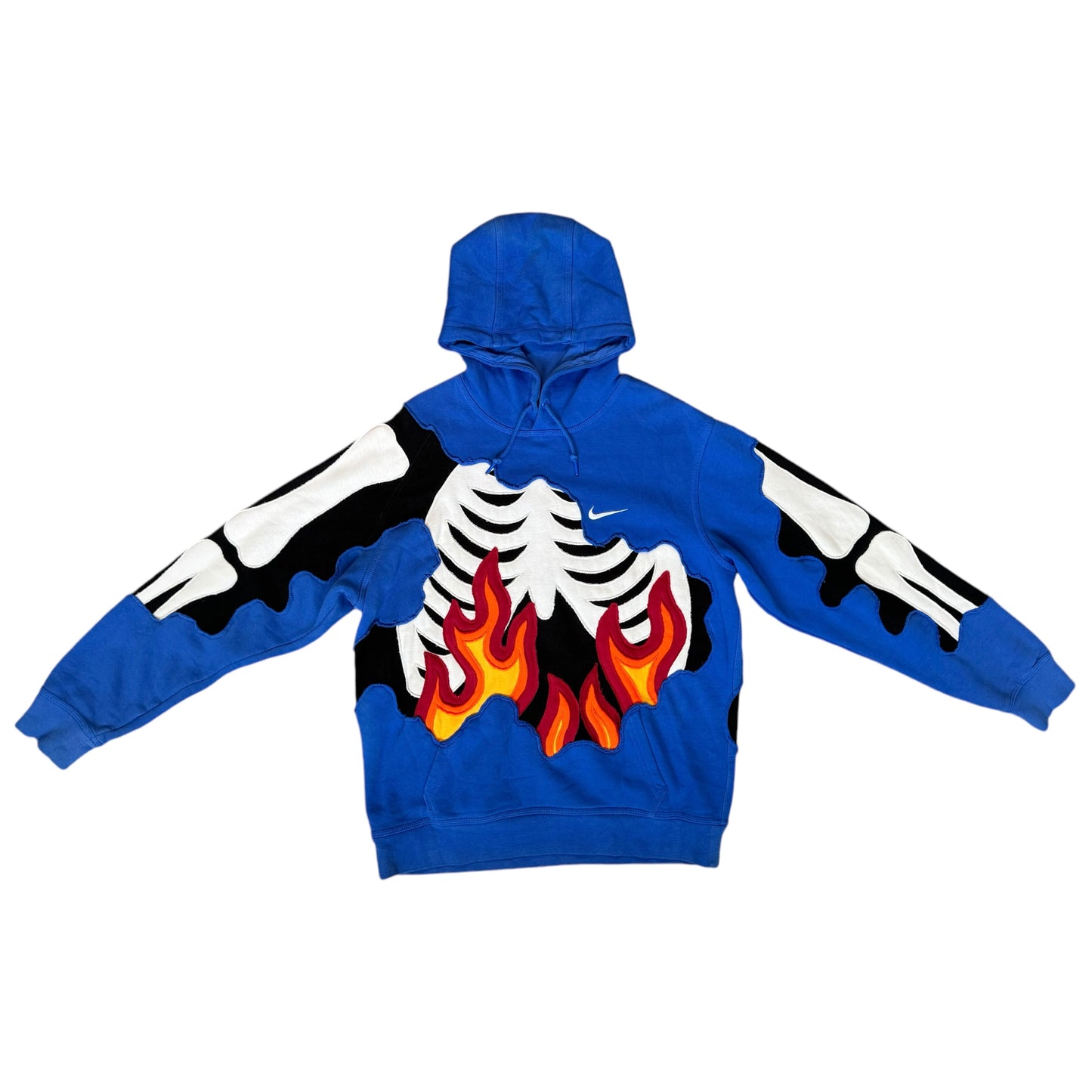 Blue Flame Skeleton Hoodie Size Extra Large (XL)