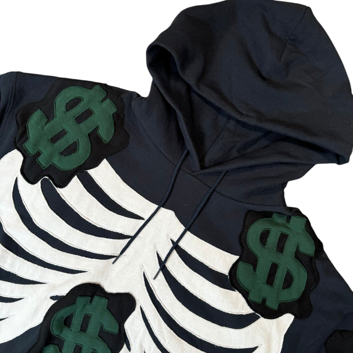 Navy Money Bones Champion Hoodie Size Extra Large (XL)