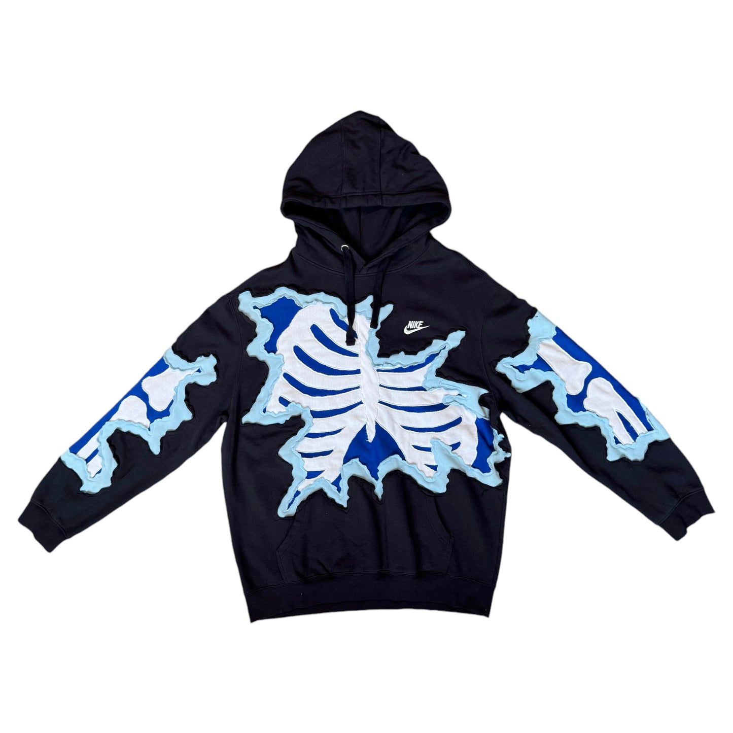 Navy/Blue Bones Hoodie Size Extra Large (XL)